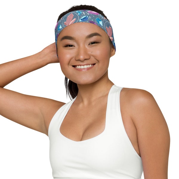 Crystal Boho Headband, Hippie Sporty Gemstone Hair Accessory, Coachella Gift
