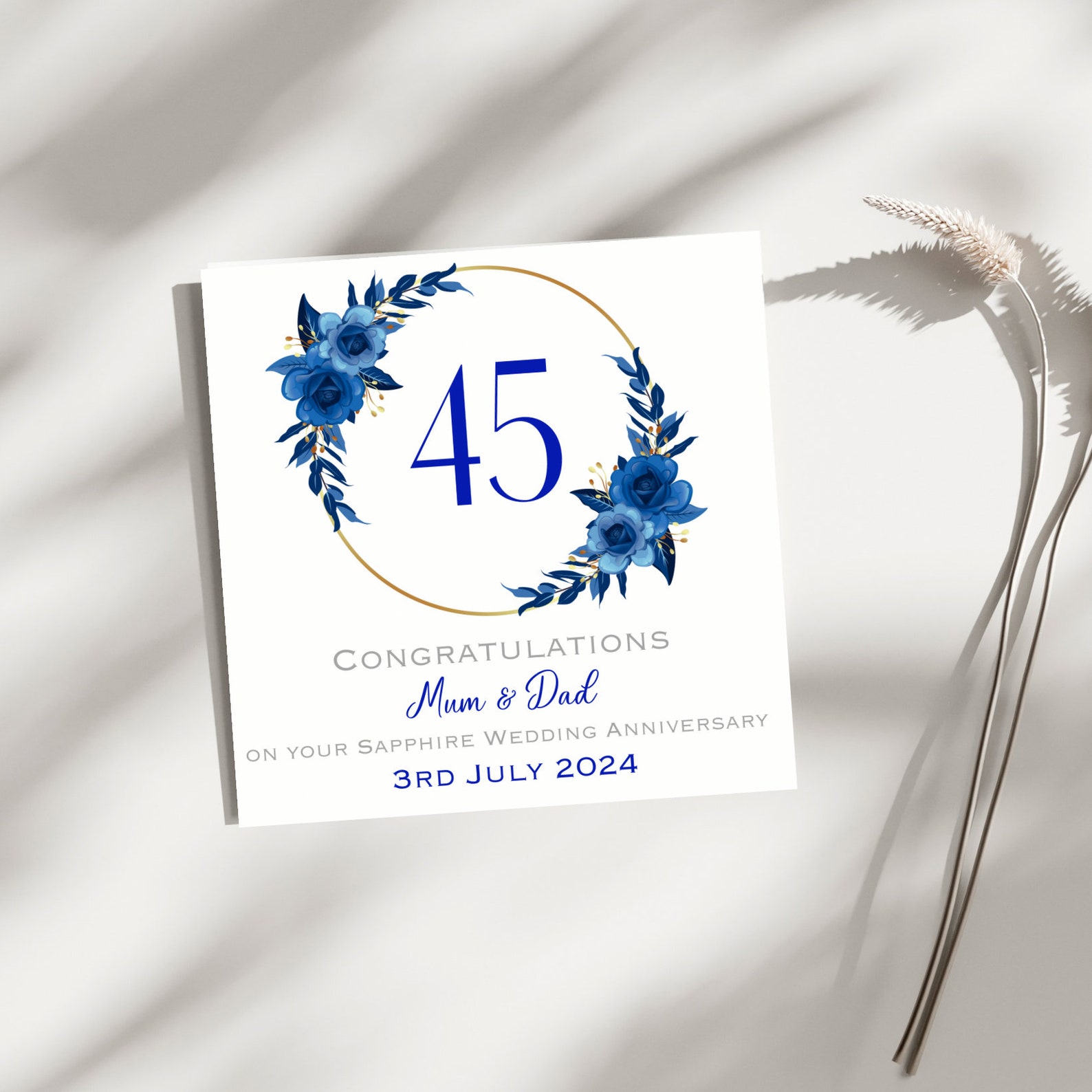 45th Wedding Anniversary Card Sapphire - Etsy UK