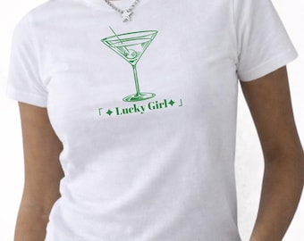 St Patricks Day Martini Baby Tee, Lucky Irish Shirt, Y2K Coquette Top