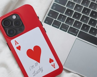 Lucky Ace of Hearts Phone Case, Coquette Girl Style