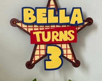Toy Story ’woody’  Inspired Cake Topper - Custom Colors & Age