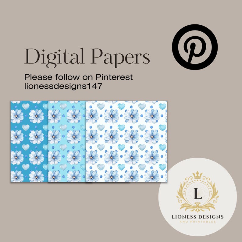 Valentine Seamless Digital Paper, Blue Hearts Pattern, Cold Heart ...