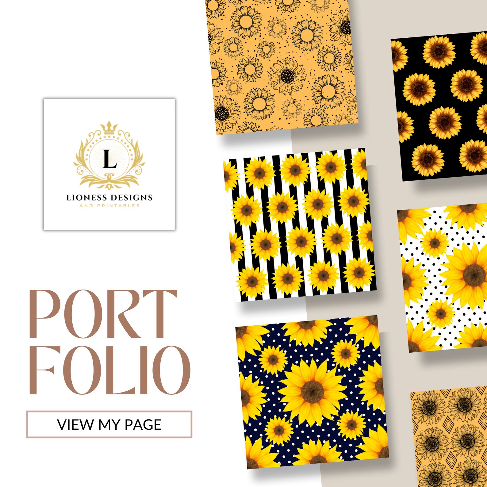 Sunflower at Night Digital Paper Pattern - Sunflower Pattern for ...