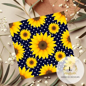 Sunflower at Night Digital Paper Pattern - Sunflower Pattern for ...
