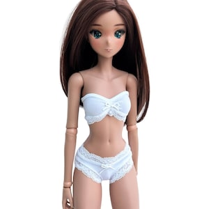 Smart Doll Bra & Panty Set White Bow Knickers Smartdoll Panties Lace Top Pants Boxers Stain Protection Lingerie Strapless Bralette Underwear