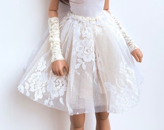 Smart Doll skirt lace tutu cream vintage layered floral tulle Smartdoll clothes summer wedding romantic fantasy glam outfit retro pretty