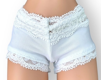 Smart Doll Stain Prevention SHORTER VERSION BOOTY White Lace Shorts Smartdoll Lace Top Pants Knickers Boxers Boy Short Stain Protection Gift
