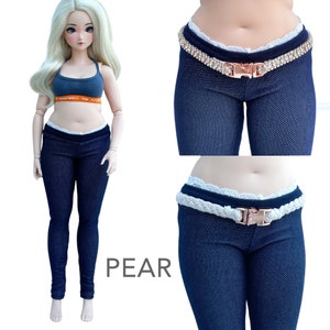 Smart Doll PEAR indigo jeggings jeans choose belts, Smartdoll navy blue trousers leggings casual winter clothing clothes stretch full length