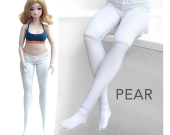 Medias de encaje blancas antimanchas Smart Doll PEAR, pantalones Smartdoll, ropa informal de invierno, ropa de pera, ajuste elástico, largo completo, para verano.