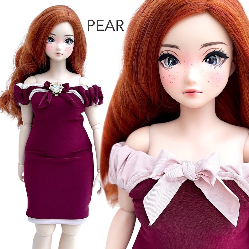 Smart Doll PEAR Cocktail Dress CHOOSE Party New Year Celebration Wedding Smartdoll Off Shoulder Ruffles Bow Heart Burgundy Blush Pink Gift
