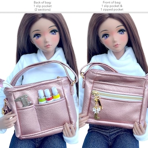 Smart Doll ARTIST Theme Cross Body Kit Bag 7 Accessories CHOOSE COLOUR Faux Leather Adjustable Strap Pockets Pear Smartdoll Photoshoot Prop