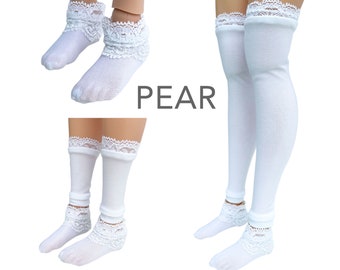 Calcetines tobilleros Smart Doll PEAR con protección antimanchas de encaje blanco, largos y cortos, ropa interior Smartdoll