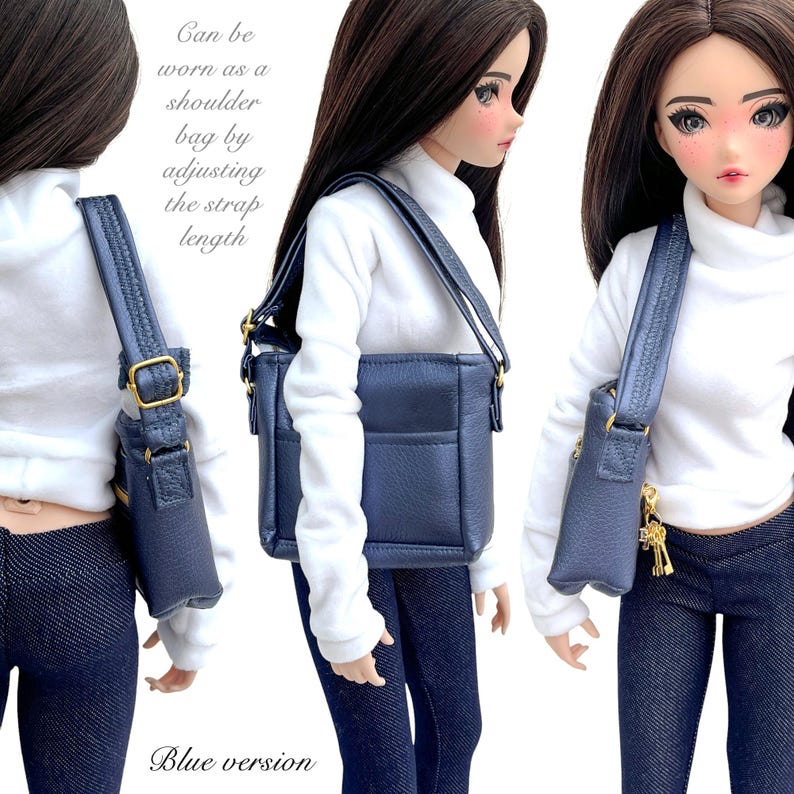 Smart Doll ARTIST Theme Cross Body Kit Bag 7 Accessories CHOOSE COLOUR Faux Leather Adjustable Strap Pockets Pear Smartdoll Photoshoot Prop