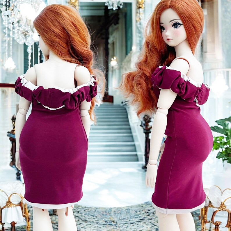 Smart Doll PEAR Cocktail Dress CHOOSE Party New Year Celebration Wedding Smartdoll Off Shoulder Ruffles Bow Heart Burgundy Blush Pink Gift