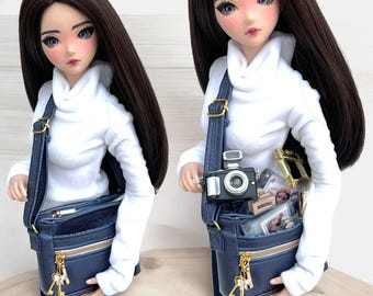 Smart Doll PHOTOGRAPHY Cross Body Kit Bag 7 Accessories CHOOSE COLOUR Faux Leather Adjustable Strap Pockets Pear Smartdoll Photoshoot Prop