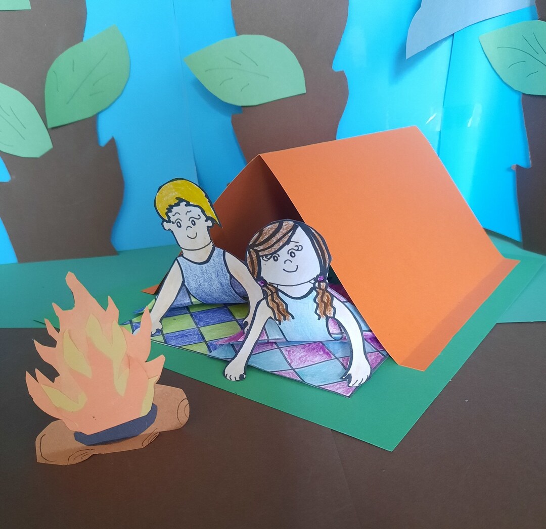 Build a Camping Tent. Printable Pdf Craft, Colour Cut and Glue Activity ...