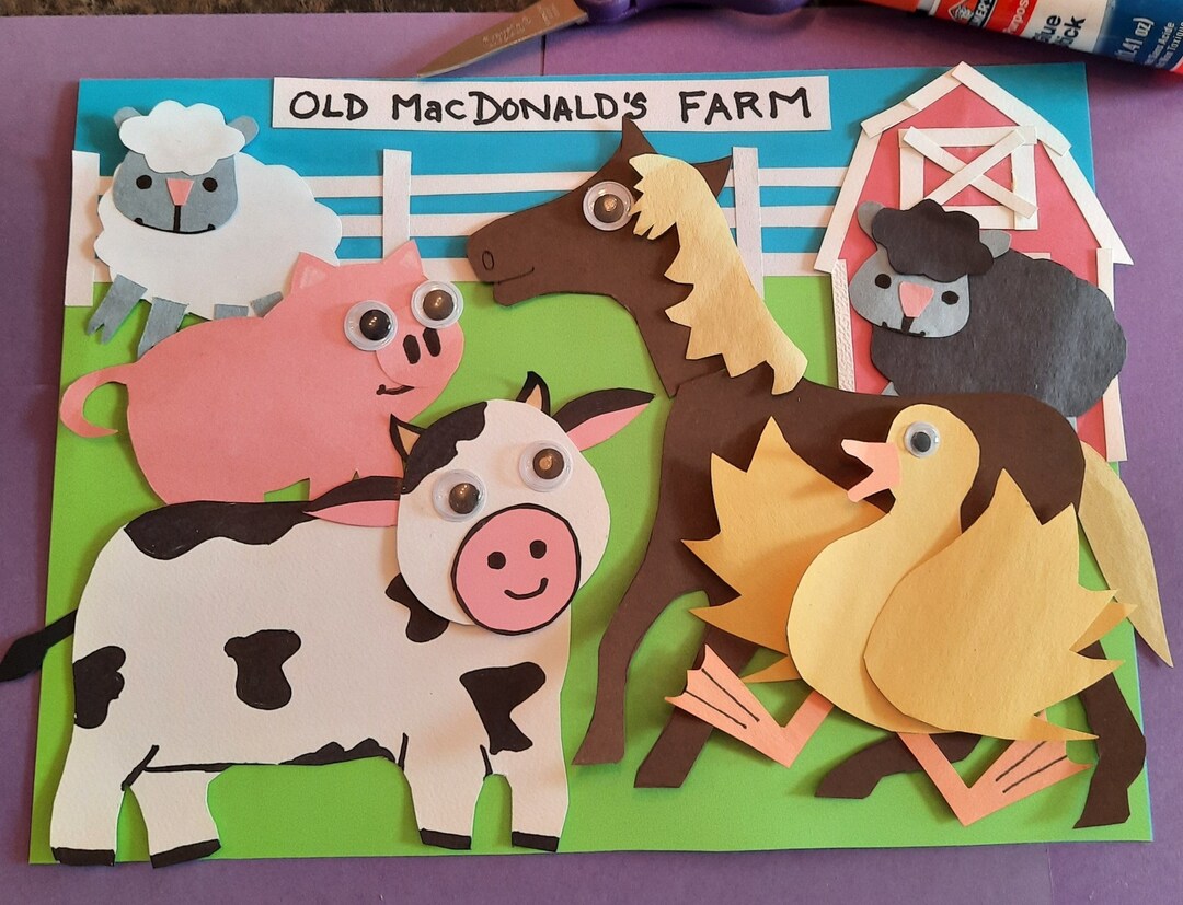Build Old Macdonald Had A Farm Printable Pdf Craft for Kids. Cut and ...