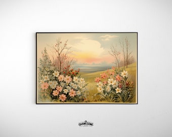 Vintage Osterpostkarte #8, Frühlingsblumen, Digitaldruck | Ostern-008