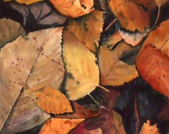 Autumn Leaves Giclee Print: Vibrant Fall Colors