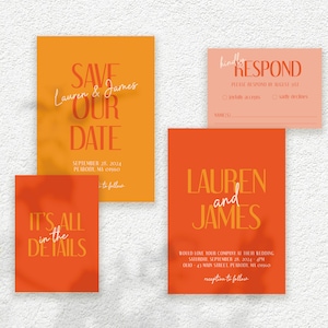 CITRUS DREAM Wedding Invite | Colorful Bright Wedding Invitation | Minimal Wedding Invite | Bold Modern Fun Wedding Invitations