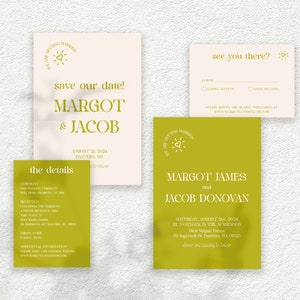 BOLD + BRIGHT Wedding Invite | Colorful Wedding Invitation | Minimal Wedding Invite | Bold Wedding Invitations | Modern Wedding Invitations