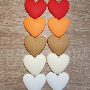Matte 33 x 38 mm & 34 x 38 mm Heart cabochons, Heart Cabochons for Indigenous Beaded Earring Supplies, Large cabs Indigenous beaded crafts