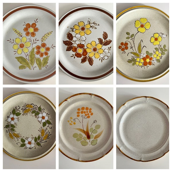 Selection of Vintage Hearthside Hand-Painted Stoneware from Japan | Dinner Plates + Salad Plates | Create Your Own Set