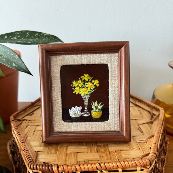 Vintage Framed Original Mini Oil Painting Signed by Artist, "Spring"