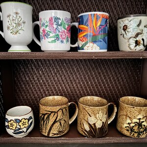 Choose Your Own Vintage Floral Mug | Mix and Match Vintage Mugs | Boho Mug | Hilo Hattie Mug | Milk Glass Mug | Japanese Stoneware | 1980s