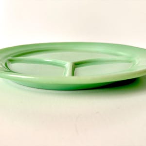 Vintage Anchor Hocking Fire King Jadeite Restaurant Ware Grill Plate, Divided Plate | Heavy Jadeite Plate | Fire King Oven Glass 1948-1950 |