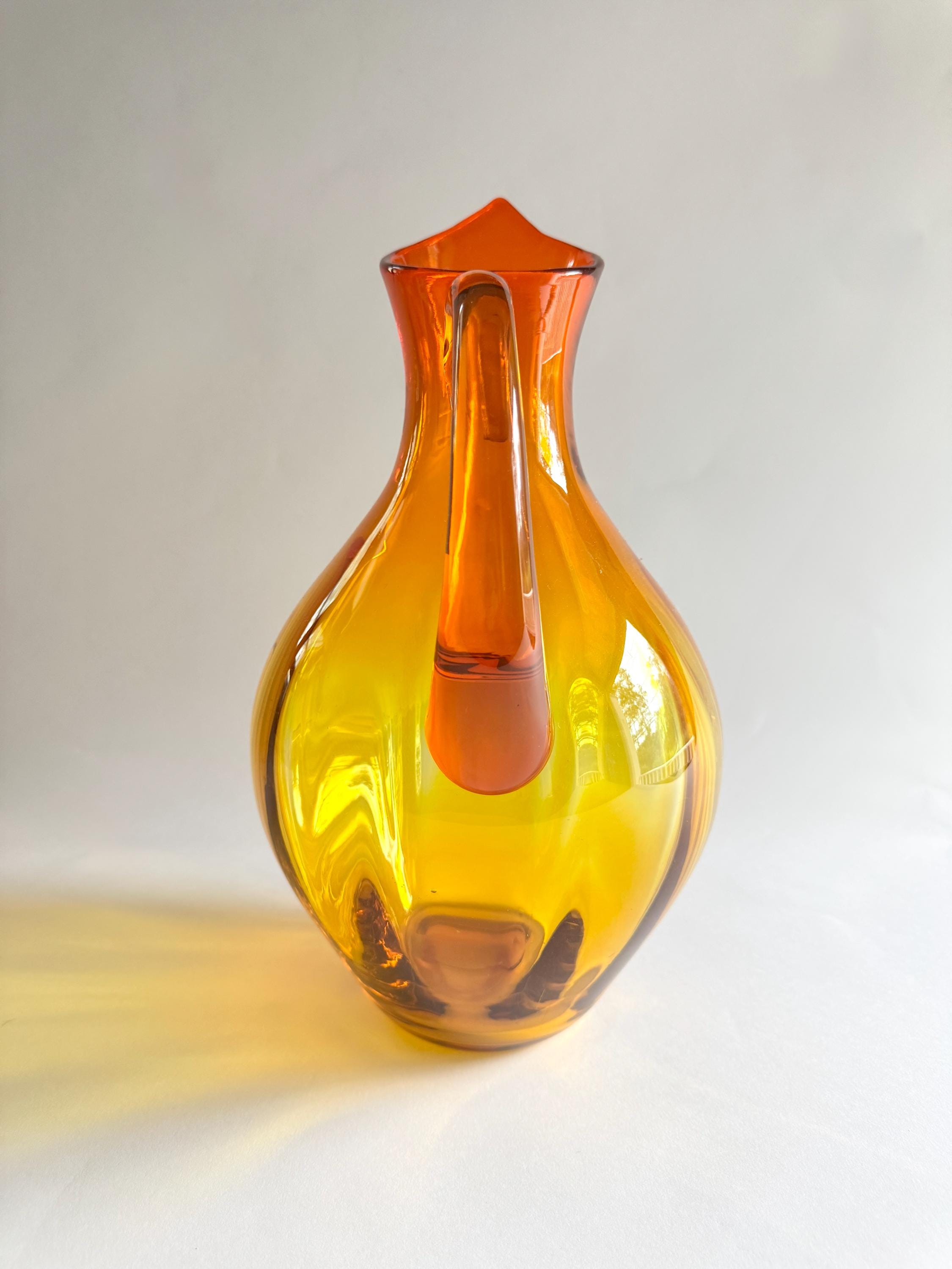 Vintage MCM Blenko #991 Tangerine Amberina 13