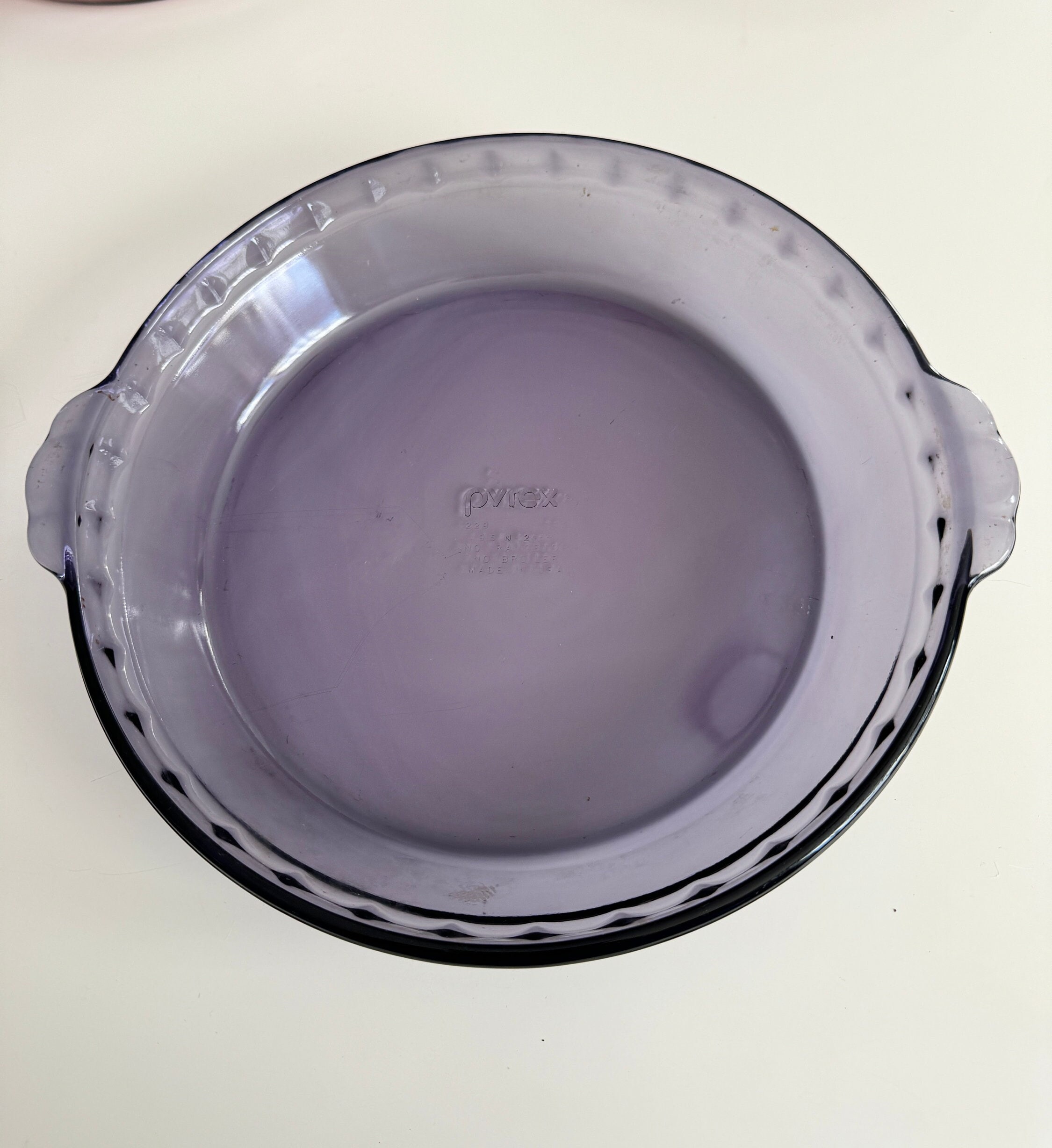 Pyrex Originals Fluted Edge Pie Dish 229 in Cranberry, Amethyst, or Smoky Amber Etsy