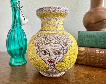 Mid Century Fratelli Fanciullacci Two Face Vase | Vintage Italian Art Pottery