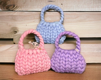 Customizable HANDMADE Crochet Handbag, Hand Knit Bag