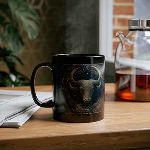 Taurus Mug, Zodiac Coffee Mug, Taurus Zodiac Mug, Taurus Birthday Gift, Taurus Gift, Black Zodiac Mug