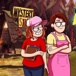 Gravity Falls Custom Portrait Commission for Bestfriends Couple Family and Pets - Valentines Day Gift Idea Mothers Day special#MOTHERSDAY