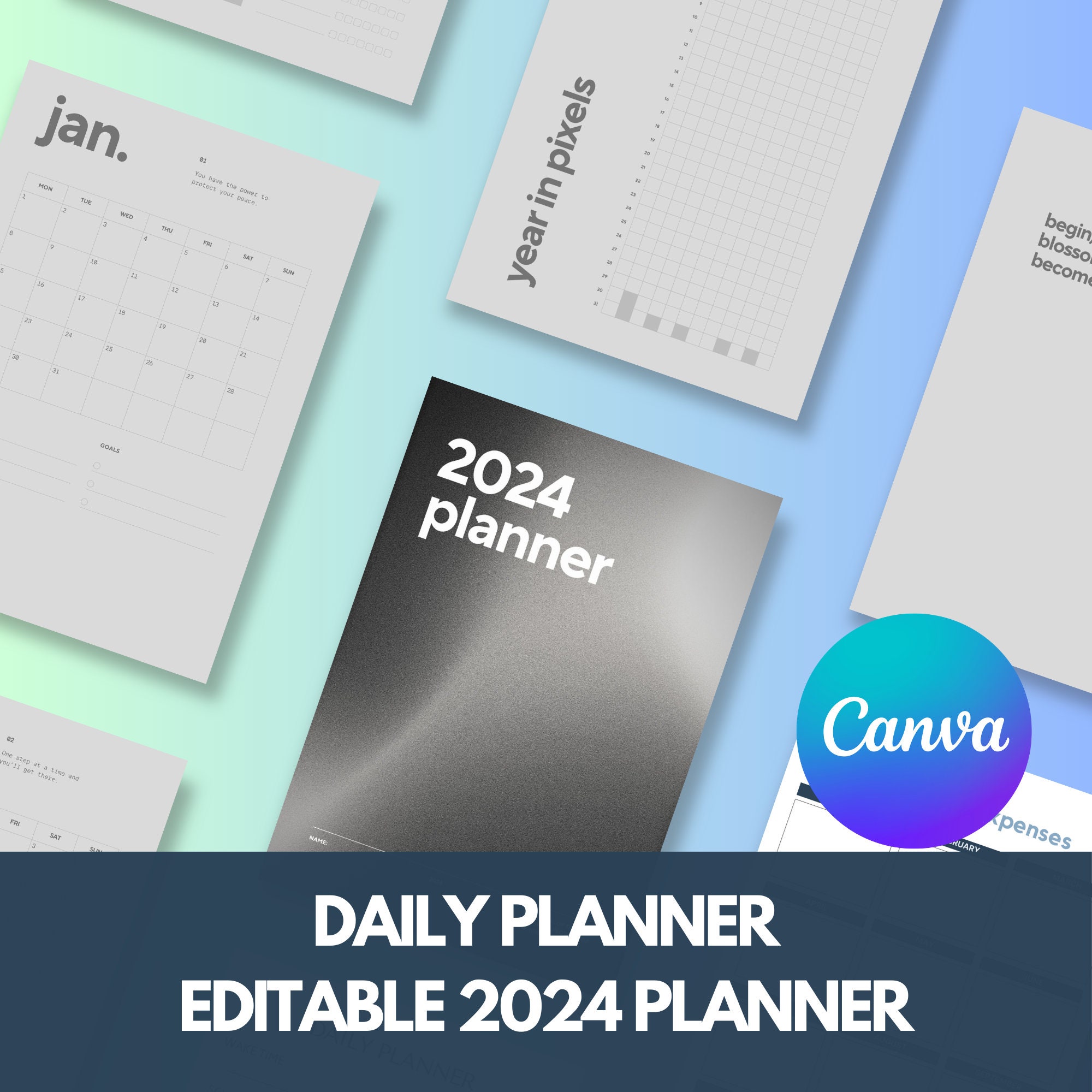 2024 Planner Templates for Canva Ideal for KDP Planners A4 Size ...