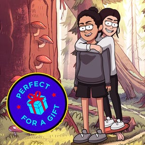 Custom Gravity Falls Portrait – Personalized Cartoon Illustration, Unique Gift for Fans, Family, and Special Occasions, Gifts for MOM