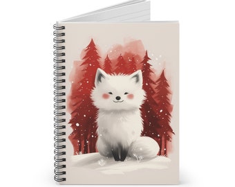 Cute Fox Notebook, Forest Fox Spiral Journal