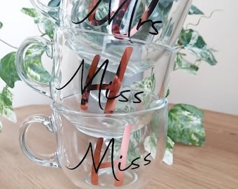 Personalised glass coffee cup / mug | Birthday present | teacher gift | Bridesmaid gift