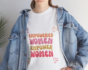Womens Cotton Slogan T-shirt | Empowered Women Empower Women. Various sizes
