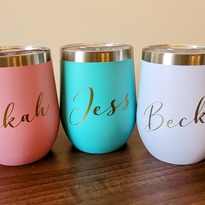 Personalised travel tumbler / cup with lid |12oz Thermos insulated | Hen Party | Teacher gift | Bridesmaid gift
