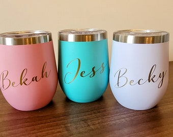 Personalised travel tumbler / cup with lid |12oz Thermos insulated | Hen Party | Teacher gift | Bridesmaid gift