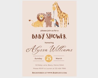 Customizable Baby Shower Invite + Book & Diaper Raffle Enclosure Cards