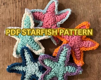 Modèle d'étoile de mer au crochet sans couture : décoration côtière (Modèle PDF)