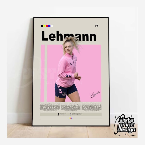 Alisha Lehmann USWNT and Aston Villa Soccer Poster - Sports Wall Art, Football Player Décor, Soccer Gifts