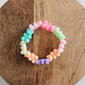 Gummy Bear Bead Bracelet, Matte Gummy Bear Bracelet, Kids Bracelet, Stretchy Bracelet