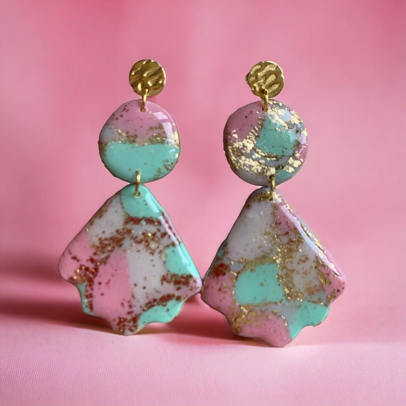 long marbled earrings image 2