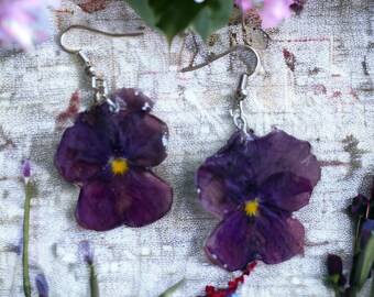 Violette viooltje oorbellen