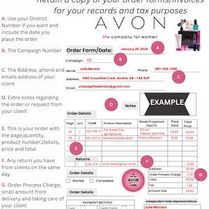 AVON, Order Form/Invoice -
